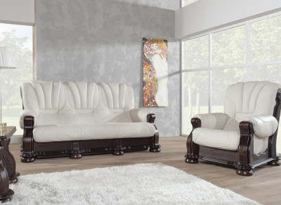 Luxury-class leather sofa set with real wood frame suite 3+2 sofa.